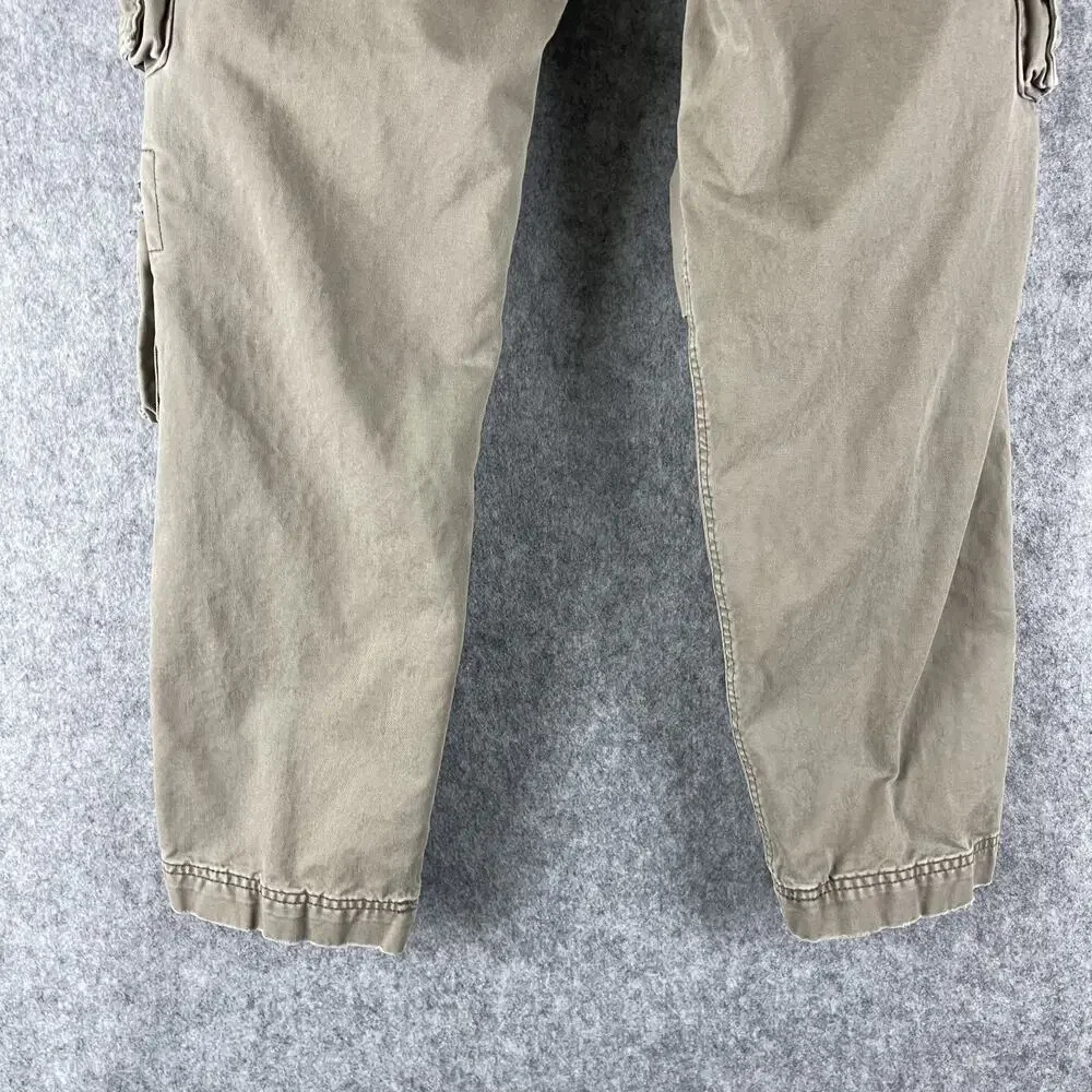 VTG Abercrombie Fitch Cargo Pants Mens 28x27 Beige Loose Paratrooper Y2K Utility